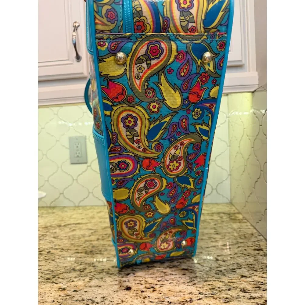 Double Dutch Club blue paisley carry-on flight travel bag-vintage inspired boho